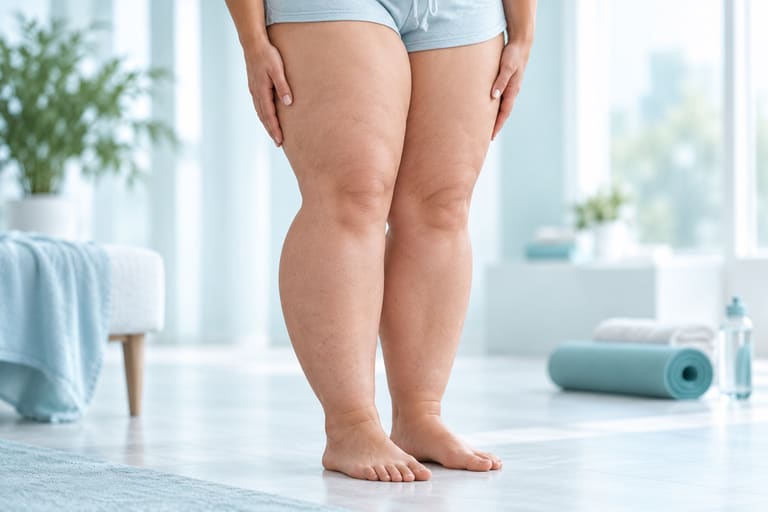 Illustrative image of legs describing lipoedema